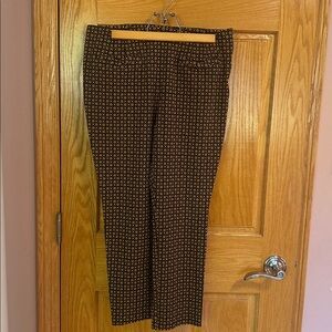 Anthropologie Black and Gold Cropped Pants